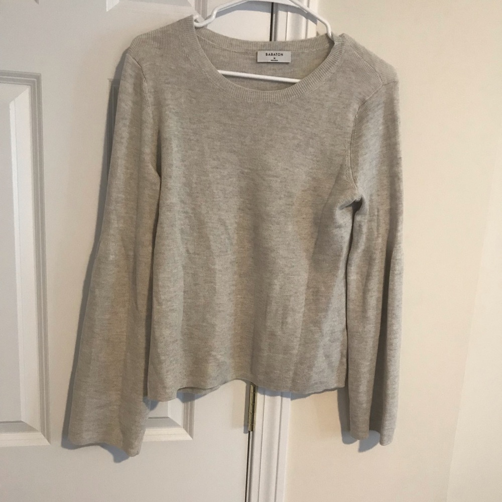 Aritzia/Babaton Gray Bell Sleeve Sweater